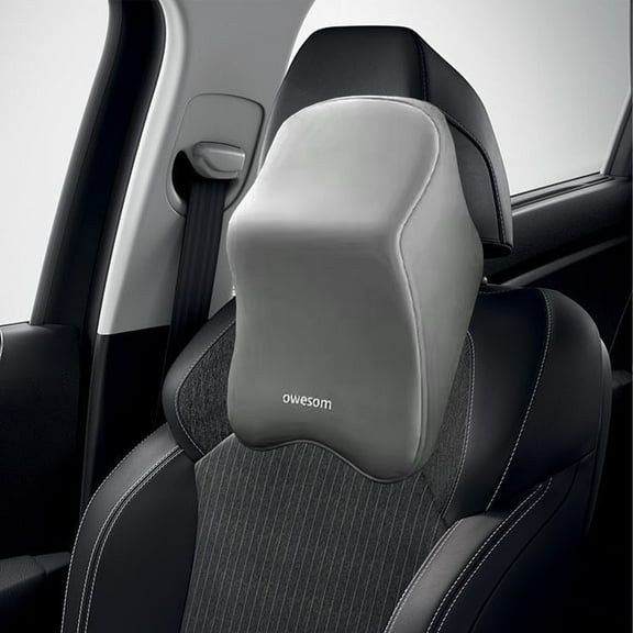 CxhicLuv Car Neck Pillow Auto Cervical Support Adjustable Elastic Breathable Knitted Fabric Vehicle Comfort Accessories Neck Pain Relief Sedentary People Drivers, Gray