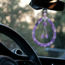 CxhicLuv Car Pendant, Auto Hanging Accessory, 4.7x2.4x0.4 Inch Weaving Rearview Mirror Pendant, Car Interior Decor Accessories, Decorate & Elevate Style, Car Owners, Business Users, Purple
