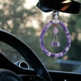 thumbnail image 1 of CxhicLuv Car Pendant, Auto Hanging Accessory, 4.7x2.4x0.4 Inch Weaving Rearview Mirror Pendant, Car Interior Decor Accessories, Decorate & Elevate Style, Car Owners, Business Users, Purple, 1 of 6
