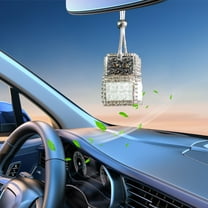 CxhicLuv Car Perfume Pendant, Auto Fragrance Ornament, Diamond-Encrusted Rearview Mirror Empty Bottle, Car Decor Accessories, Hold Perfume & Decorate Interior, Car Owners, Decor Lovers, White