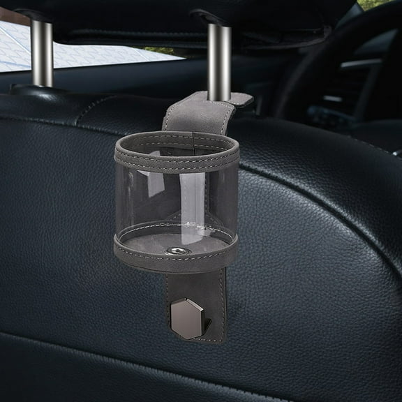 CxhicLuv Car Seat Hook, Auto Storage Rack, Leather Stainless Steel 360° Rotation, Vehicle Storage Accessories, Item Hanging & Organizing Tools for Car Owners, Families, Gray