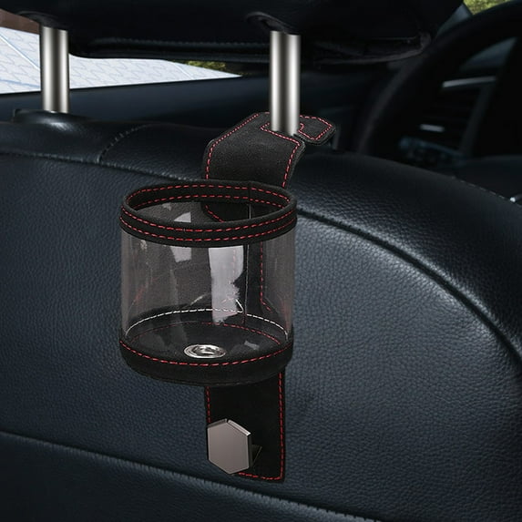 CxhicLuv Car Seat Hook, Auto Storage Rack, Leather Stainless Steel 360° Rotation, Vehicle Storage Accessories, Item Hanging & Organizing Tools for Car Owners, Families, Black