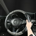 thumbnail image 1 of CxhicLuv Car Steering Wheel Cover, Silicone Grip Handle, Breathable Leather with Wood Grain Design, Non-Slip, Four-Season Comfort & Stability, Ideal for Enhancing Driving Experience, 1 of 6