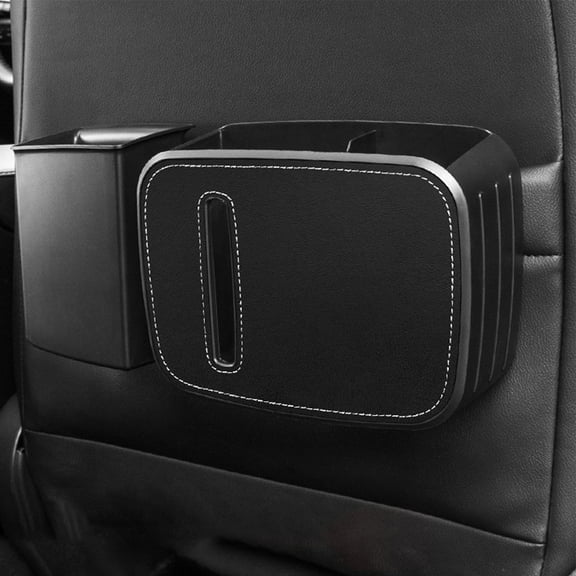 CxhicLuv Car Trash Can, Auto Tissue Box, 2-in-1 Hanging Umbrella Storage, Car Organizers, Waste & Tissue Management for Car Owners, Families, Black