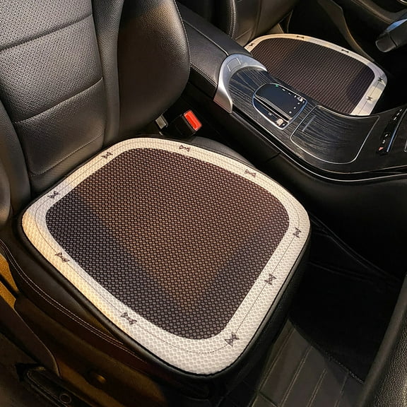 CxhicLuv Car Ventilated Cushion, Auto Cooling Pad, Ice Silk Breathable Summer Universal Fit, Car Interior Comfort Accessories, Heat Dissipation & Comfort for Drivers, Summer Commuters, Black