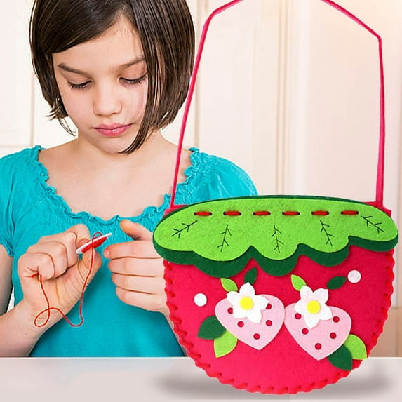 CxhicLuv Children’s Sewing Music Handmade Bag DIY Kit, Non-Woven Fabric Craft Set, Educational Sewing Kit for Kids, Fun Craft Project, Birthday & Holiday Gift, Creative DIY Craft Kit for Children