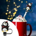 thumbnail image 1 of CxhicLuv Christmas Straw Covers, 10mm Reusable Christmas Toppers for Tumblers, Santa Claus, Snowman & Christmas Stocking Designs, Christmas Decor Accessories for Cups, Holiday Drink Accessories, 1 of 5