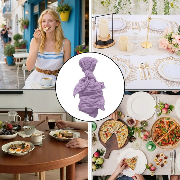 CxhicLuv Coarse Polyester Napkins, 50x50cm, Wedding & Party Napkins, Blue/Pink/Red, Romantic Gauze Napkins for Banquets, Baby Showers & Festival Table Settings, Soft & Reusable