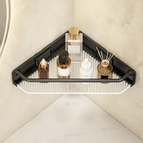 CxhicLuv Corner Bathroom Counter Organizer for Sink Storage, Space Saving 90-Degree Angle Bathroom Sink Shelf for Toiletries with Multi-Tier Storage Solution, Thickened Plastic Countertop Organizer