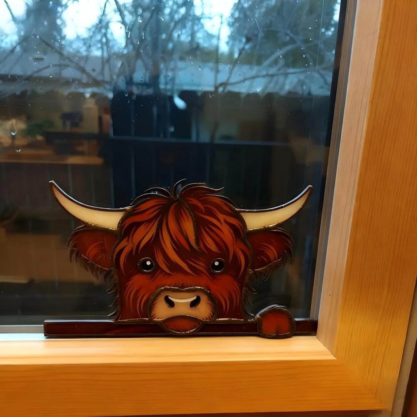 CxhicLuv Cow Window Corner Decor, Cute Farm Animal Window Frame ...