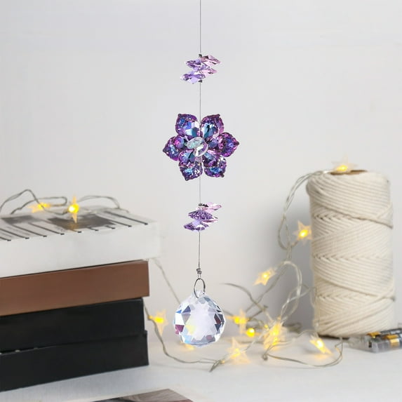 CxhicLuv Crystal Crafts Suncatcher, Tree of Life Pendant with Crystals, Wind Chime & Garden Décor, Positive Energy Ornament, Christmas Decorations Outdoor, Perfect Holiday Gift for Home & Garden