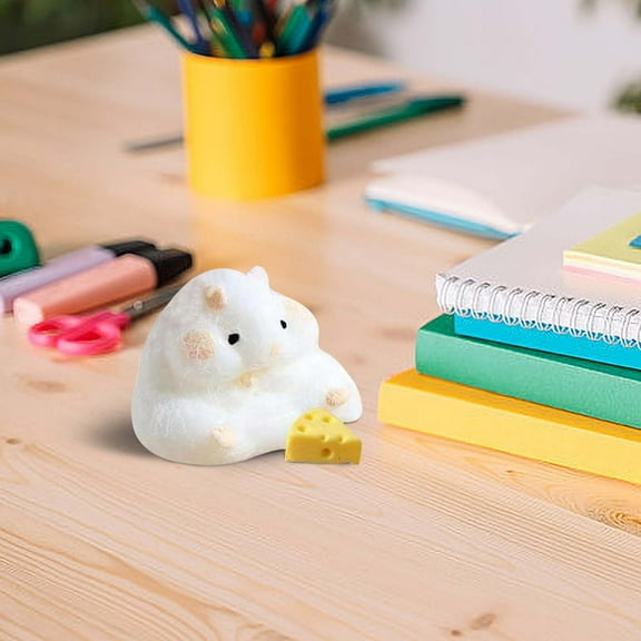 CxhicLuv Cute Hamster Stress Relief Toy, Soft Gel Squeeze Toy for Kids & Adults, Fun Stress Reliever, Portable & Therapeutic Hamster Figurine for Relaxation & Collecting