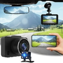 CxhicLuv Dash Camera for Cars, 720P Front and Rear Car Dashboard Recorder with Super Night Vision, Parking Monitor, Motion Detection & Loop Recording for Vehicle Security