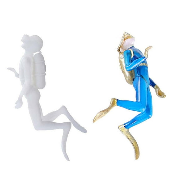 CxhicLuv Diver Model Sand Table Epoxy Resin Drip Aquarium Decoration, Realistic Diver Style Fish Tank Ornament, Handmade Resin Decor for Small Aquariums & Home Decoration, Underwater Christmas Decor