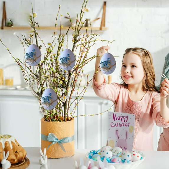 CxhicLuv Easter Blow Molded Plastic Eggs, Colorful Easter Eggs in Pink/Blue/Beige, Perfect Holiday Decorations for Easter & Spring Crafts, Ideal for Easter Parties & Festive Decor