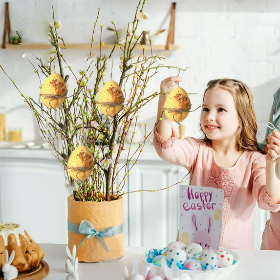 CxhicLuv Easter Blow Molded Plastic Eggs, Colorful Easter Eggs in Pink/Blue/Beige, Perfect Holiday Decorations for Easter & Spring Crafts, Ideal for Easter Parties & Festive Decor