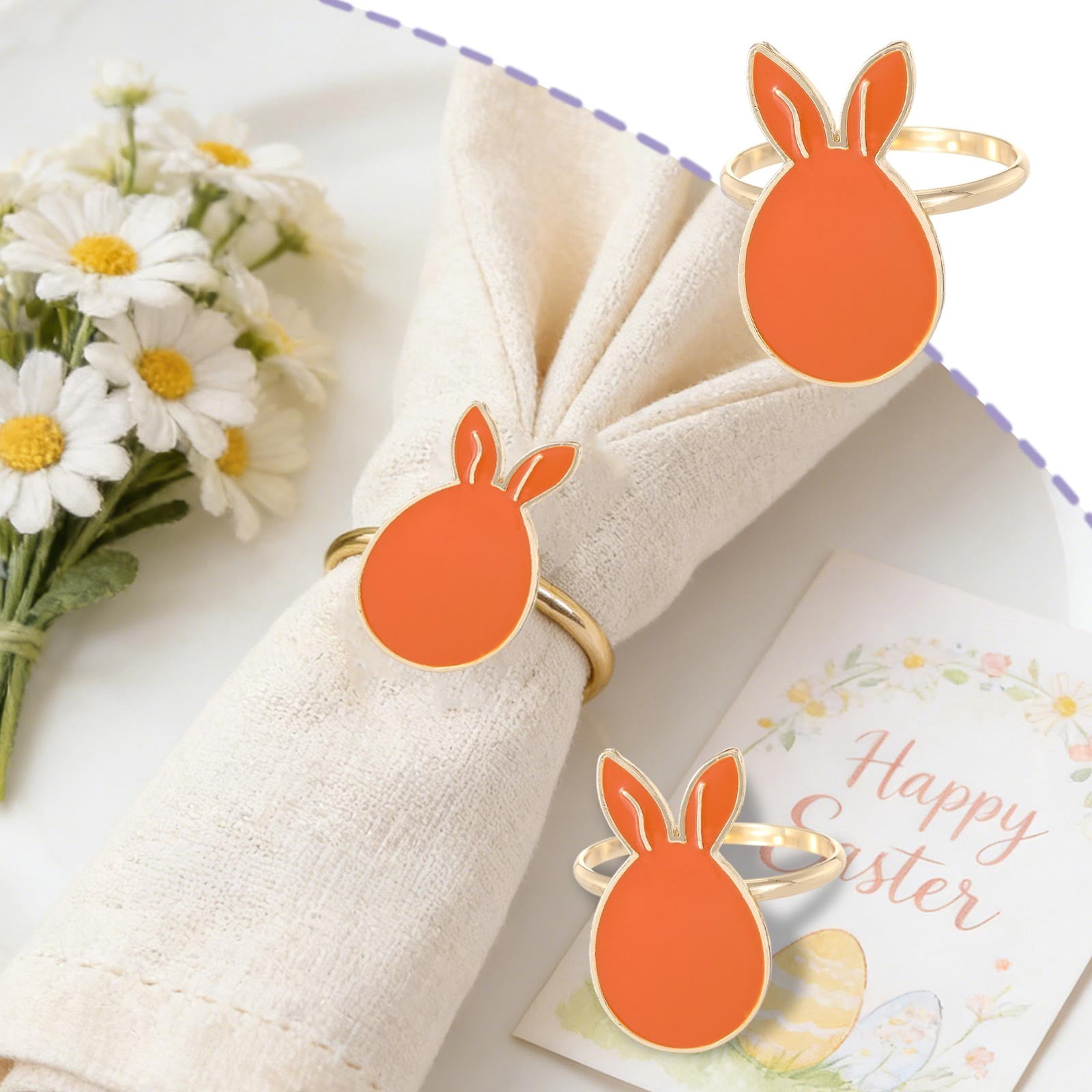 CxhicLuv Easter Egg Napkin Ring, Cute Metal Napkin Holder for Holiday ...