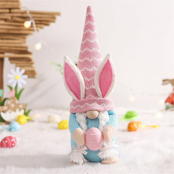 CxhicLuv Easter Gnome Decorations, Faceless Dwarf Bunny Doll, Handmade Holiday Ornaments for Home, Fun Easter Shelf and Table Decor, Perfect Spring Decor for Kids and Adults