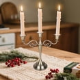 thumbnail image 1 of CxhicLuv European 3-Head Candlestick, Romantic Metal Candelabra for Weddings, Candlelit Dinners, and Holiday Home Decor, Vintage Christmas Tree & Wedding Holiday Decorations, 1 of 5