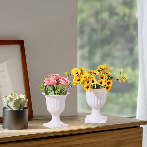 CxhicLuv European Roman Plastic Flower Pot for Imitation Flowers, Decorative Garden Planter for Christmas Tree & Home Decor, Ideal for Christmas Decorations Indoor & Outdoor Spaces