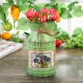 thumbnail image 1 of CxhicLuv European Rustic Iron Vase, Vintage Decorative Bucket for Home & Garden, Distressed Iron Flower Vase with Ear Handles, Stylish Planter for Floral Arrangements, Blue/Red/Green, 1 of 6
