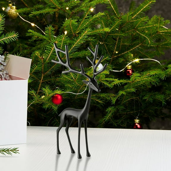 CxhicLuv European-style Imitation Metal Deer Statue, Antique Finish Stag Sculpture for Entryway, Garden & Porch Décor, Weather-Resistant Outdoor Decoration, Rustic Charm