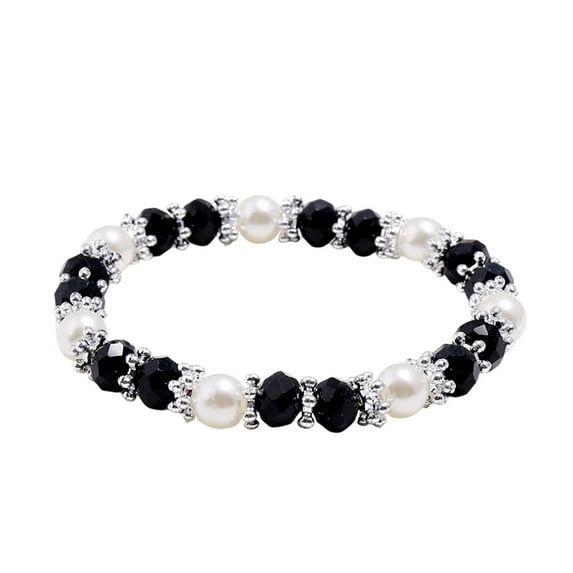 CxhicLuv Exquisite Crystal Bracelet, Sweet Wristband Accessory, Great for Parties, Daily Wear, Sparkling & Durable, Suitable for Women, Gift Givers, Black