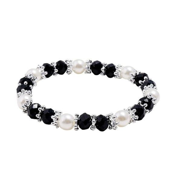 CxhicLuv Exquisite Crystal Bracelet, Sweet Wristband Accessory, Great for Parties, Daily Wear, Sparkling & Durable, Suitable for Women, Gift Givers, Black
