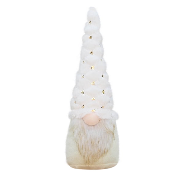 CxhicLuv Faceless Gnome Figurine, Long Beard Gnome Ornament, Winter Indoor Home Decoration, Tabletop Display, Holiday Centerpiece, Fabric & Cotton Crafted Gnome Doll, Collectible Home Decor