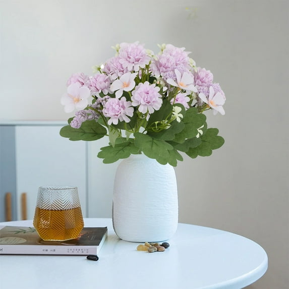 CxhicLuv Faux Hydrangea Chrysanthemum Bouquet, Lifelike Multicolor Artificial Flowers for Wedding Reception & Home Decor, Elegant Table Centerpiece for Christmas and Holiday Table Arrangements