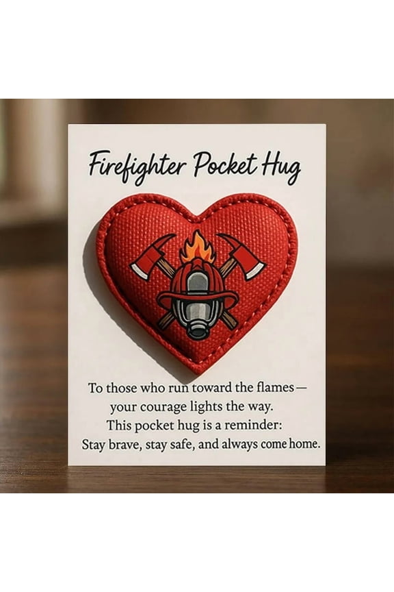 Firefighter Pocket Carry Courage Everywhere, Heartfelt Firefighter Gift for Courage & Safety, Christmas Gifts for Firefighters & Holiday Support, Portable Keepsake for First Responders
