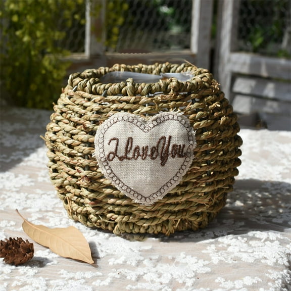 CxhicLuv Flower Basket, Handwoven Rattan Simulated Flower Arrangement, Valentine’s Day & Mother’s Day Gift, Rustic Wedding Décor, Home & Kitchen Decorative Basket for Gifting & Display