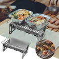 thumbnail image 1 of CxhicLuv Foldable Charcoal Grill 10.4×7.2×2.7 Inch – 430 Stainless Steel, Portable, Easy to Clean for Camping, Picnics – Ideal for Outdoor Barbecues, Perfect for 4-6 People, Grill Lovers, 1 of 6
