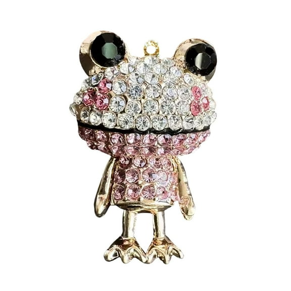 CxhicLuv Frog Rhinestone Pendant, Car Mirror Decor, Backpack Accessory Alloy Material Exquisite Craft Perfect for Christmas Birthdays Thanksgiving Quirky Gift, Pink