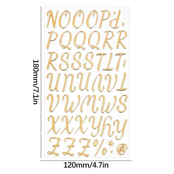 CxhicLuv Gold English Letter Stickers, Metallic Puffy Alphabet Stickers for DIY Crafts, Journaling, Gift Wrapping & Holiday Decorations, Easy to Peel & Stick, No Glue Needed