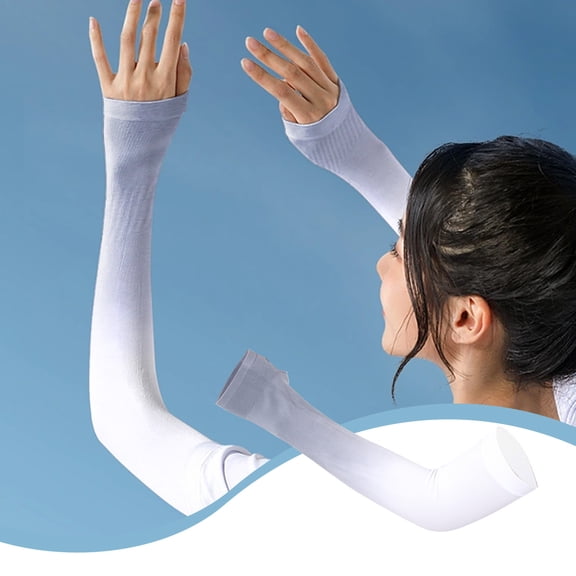 CxhicLuv Gradient Ice Sleeves 18.1×4.3 Inch Thin, Breathable, Sun-Protective – Summer Sunshade Arm Guards for Driving, Ideal for Outdoor Sports, Travel, Suitable for Women, Men, Gray