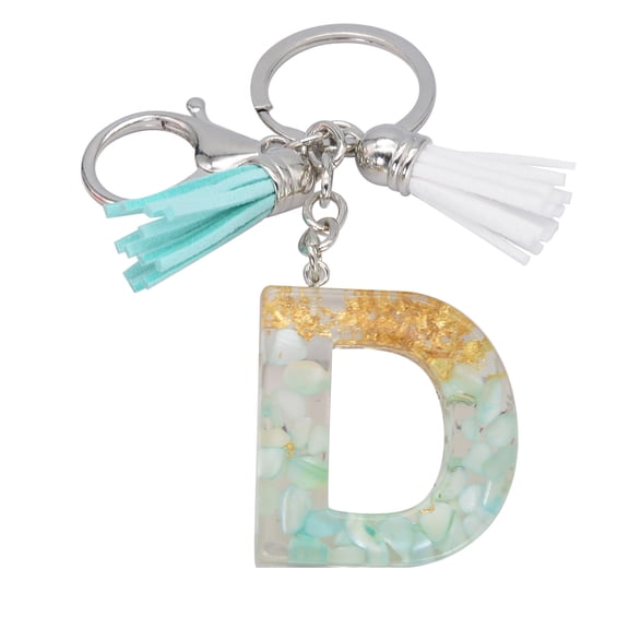 CxhicLuv Green Tassel Letter Keychain, Acrylic Crystal Drop Pendant, Cool Design for Bags & Keys, Thickened Material for Durability, Great Gift for Boys & Teens