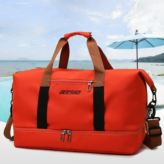 CxhicLuv Gym Duffle Bag 18.1×11×9.8 Inch Waterproof, With Shoe Compartment, Large-Capacity – Sports Workout Bag for Men & Women, Ideal for Gym, Sports, Travel, Suitable for Fitness Enthusiasts, Red