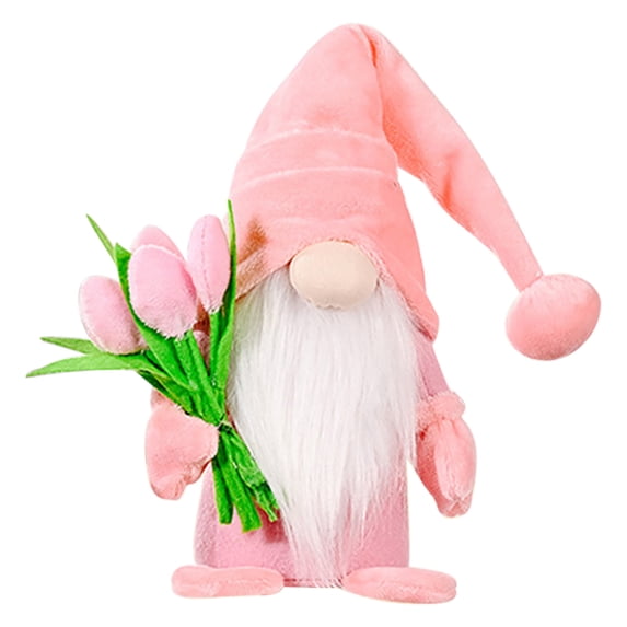 CxhicLuv Handmade Mother's Day Gnome Doll, Spring Flower Gnome Figurine, Soft Fabric Gnome Gift for Her, Perfect for Mother's Day, Valentine's Day or Home Decoration