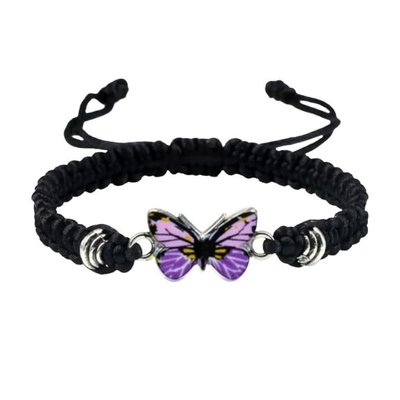 CxhicLuv Handwoven Couple Bracelet, Colored Thread Jewelry for Friends, Adjustable Length, Symbolizes Friendship, Perfect Gift for Birthdays & Camps, Purple