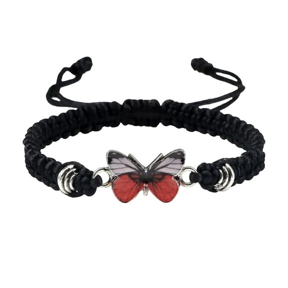 CxhicLuv Handwoven Couple Bracelet, Colored Thread Jewelry for Friends, Adjustable Length, Symbolizes Friendship, Perfect Gift for Birthdays & Camps, Red