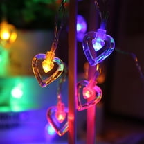 CxhicLuv Heart Shaped LED Flashing Lights, 5 ft Battery Operated, Christmas Lights for Valentine's Day, Wedding & Holiday Decorations, Indoor/Outdoor Multicolor String Lights for Festive Vibe