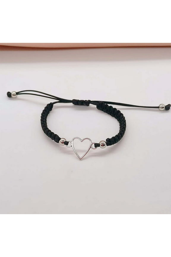 Hollowed Out Woven Push Pull Bracelet, 1.8+3.3Inch Adjustable Design, Soft Threads for Comfort, Matches Other Accessories, Perfect Gift for Ladies, Adds Style, Black