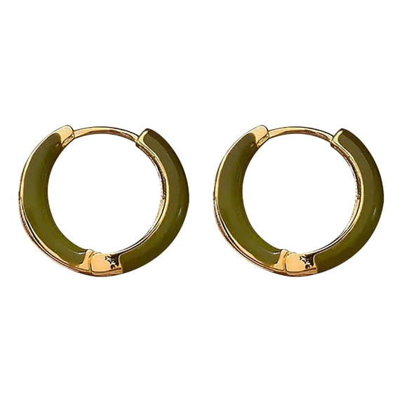 CxhicLuv Hoop Copper Earrings, Fashion Accessories for Valentine’s, Ergonomic Design, Durable & Fade-Resistant, Ideal Gift for Her, Army Green