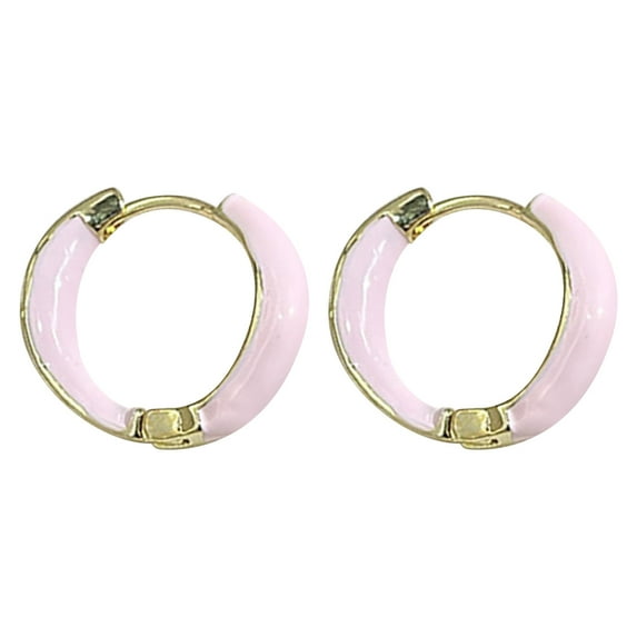 CxhicLuv Hoop Copper Earrings, Fashion Accessories for Valentine’s, Ergonomic Design, Durable & Fade-Resistant, Ideal Gift for Her, Pink