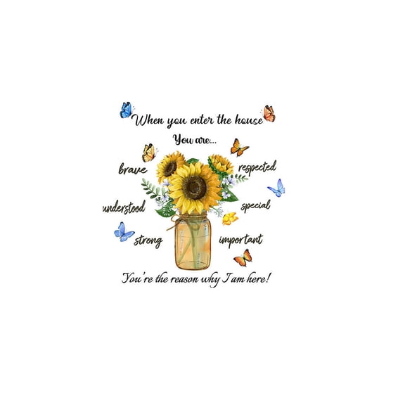 CxhicLuv Inspirational Sunflower Wall Sticker, Motivational English Quote, Self-Adhesive Home Décor, Perfect for Living Room, Bedroom & Office, Elegant Nature Wall Sticker for Home Decoration