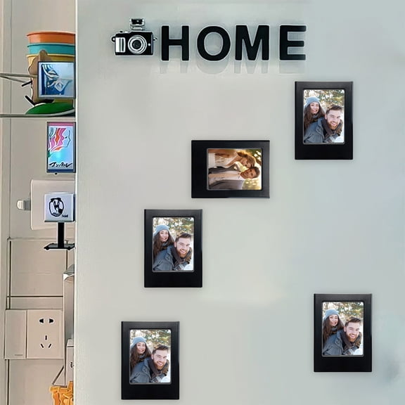 CxhicLuv Instant Polaroid Photo Frame, ABS Magnetic Wall Art Display Stand, No Drill, Easy Adhesive Refrigerator Photo Holder, Removable and Reusable Picture Frame for Modern Home