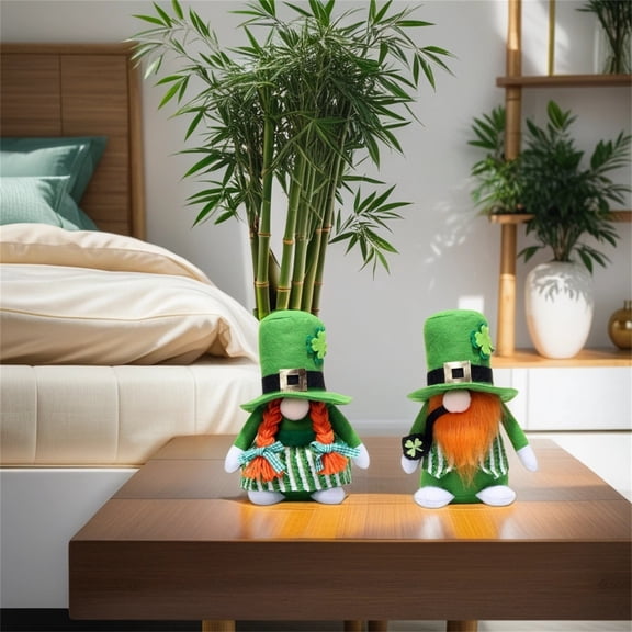 CxhicLuv Irish Gnome Doll for St. Patrick's Day, Green Festival Decorative Dwarf, Non-Woven Fabric, Plush Gnome Figurine for Home & Office Holiday Decor, Unique Irish Themed Ornament