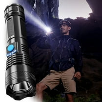 CxhicLuv LED Flashlight 6.5×1.6×1.3 Inch USB Charging, Battery Display, Fixed Focus – Long-Range Torch, Suitable for Outdoor, Home Use, Great for Daily Carry
