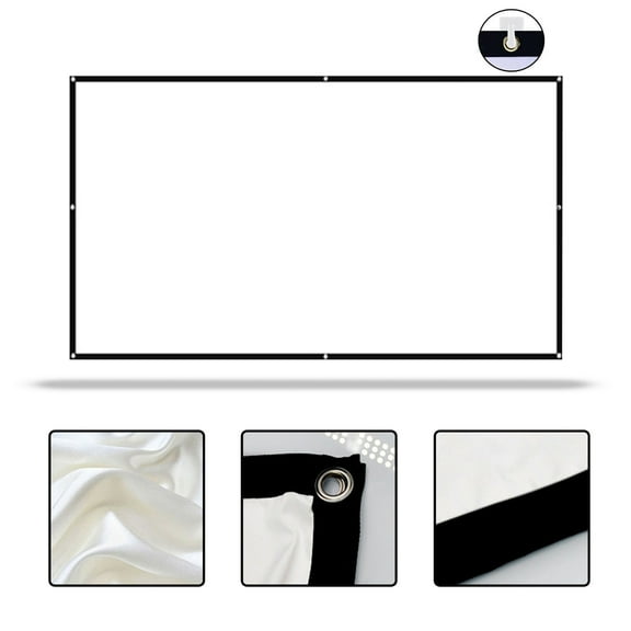 CxhicLuv Large Projector Screen 73.2×41.3 Inch 16:9, Double-Sided – Foldable Anti-Crease Projection Curtain, Suitable for Indoor Presentations, Outdoor Gatherings, Great for Event Planners, White